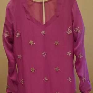 Pakistani Lavender Purple Shalwar Kameez Suit New